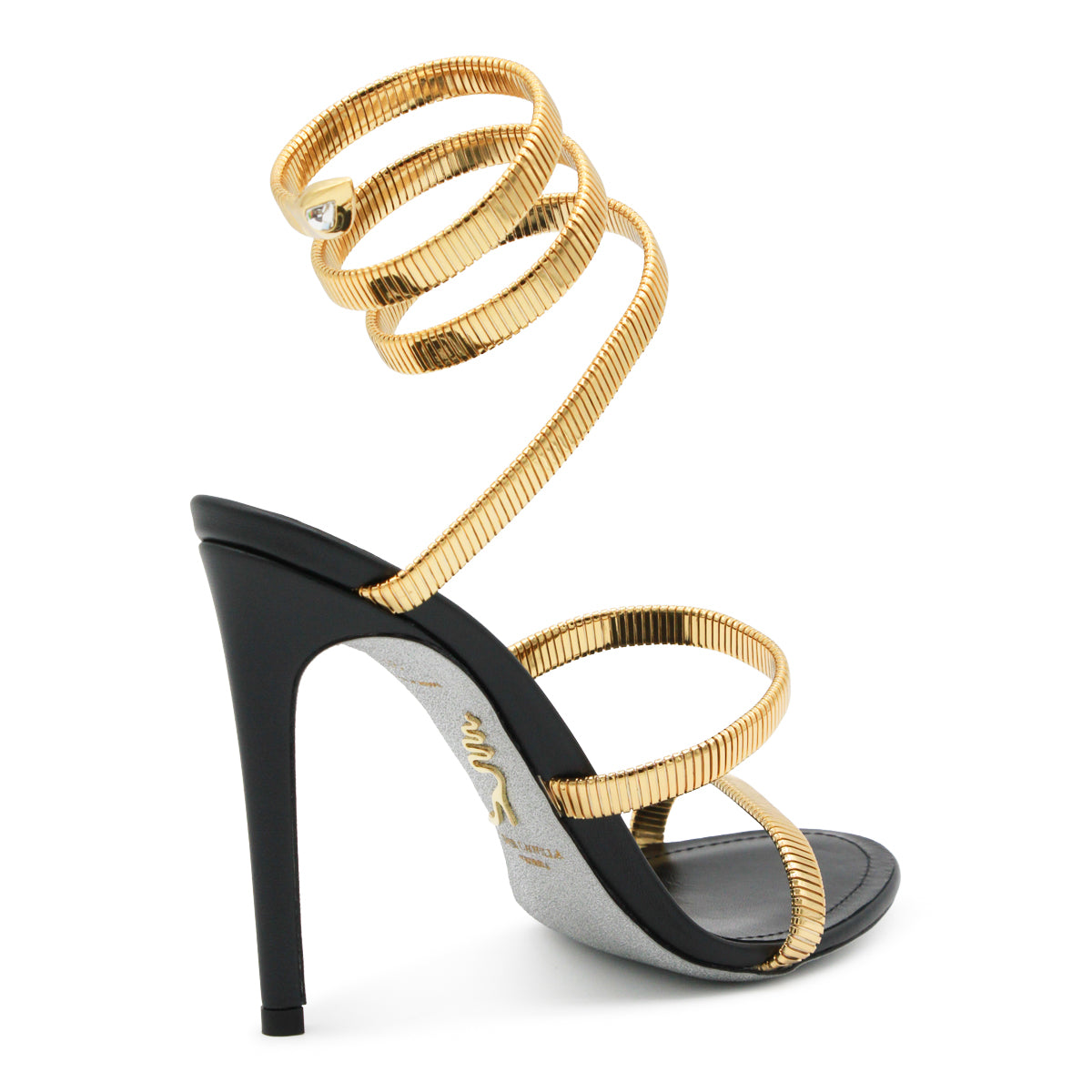 BLACK AND GOLD SANDALS