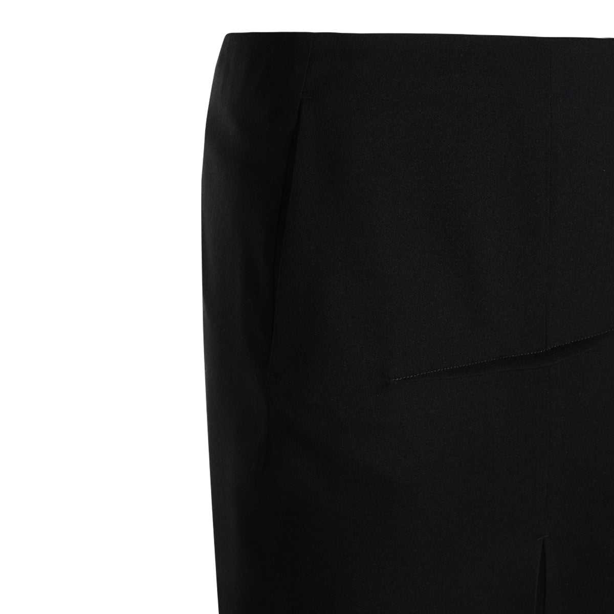 BLACK WOOL LONG SKIRT