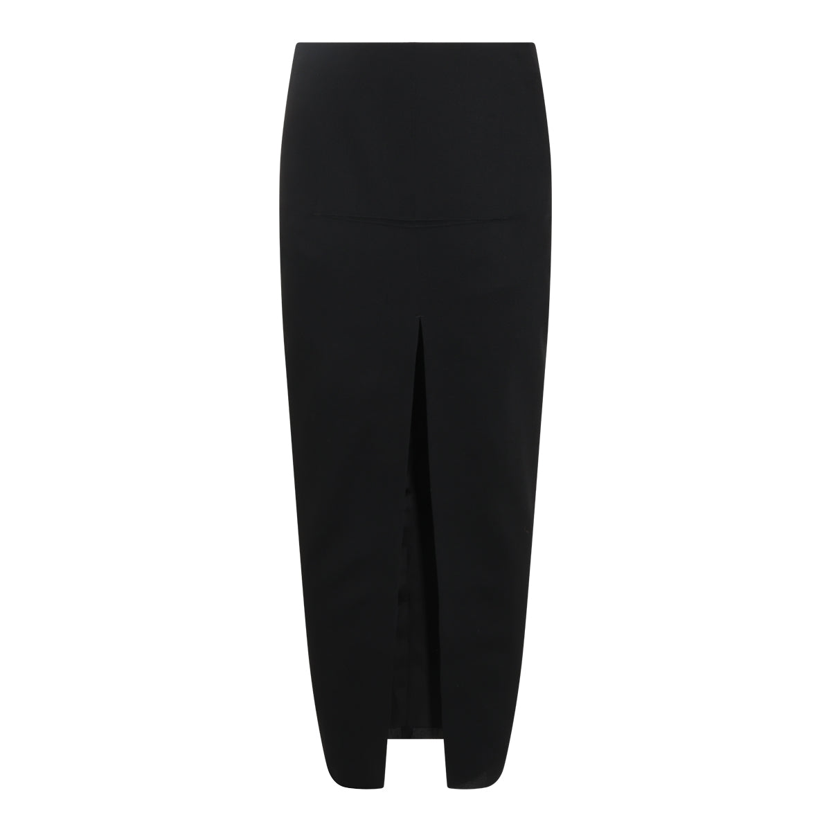 BLACK WOOL LONG SKIRT