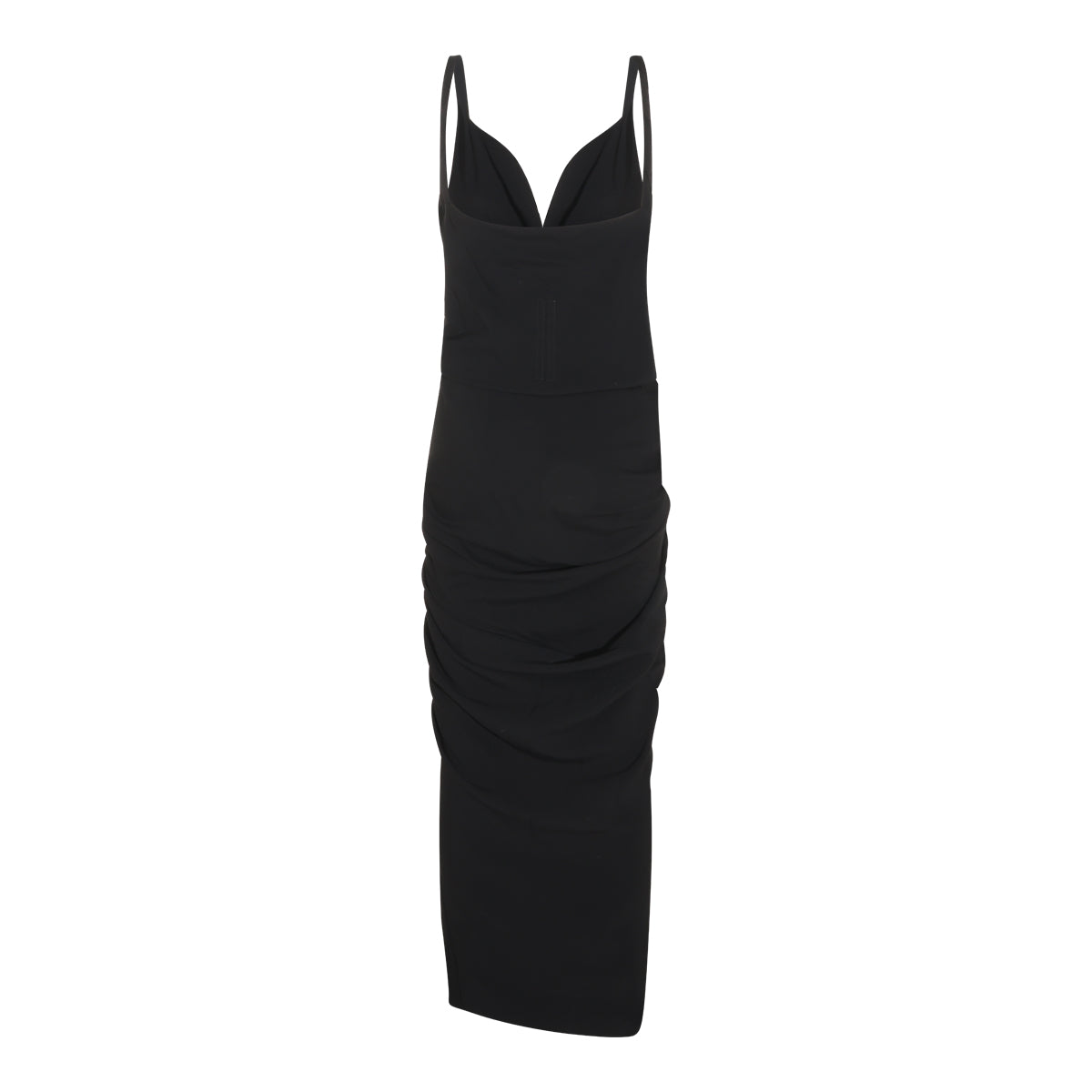 BLACK STRETCH WRAP DRESS