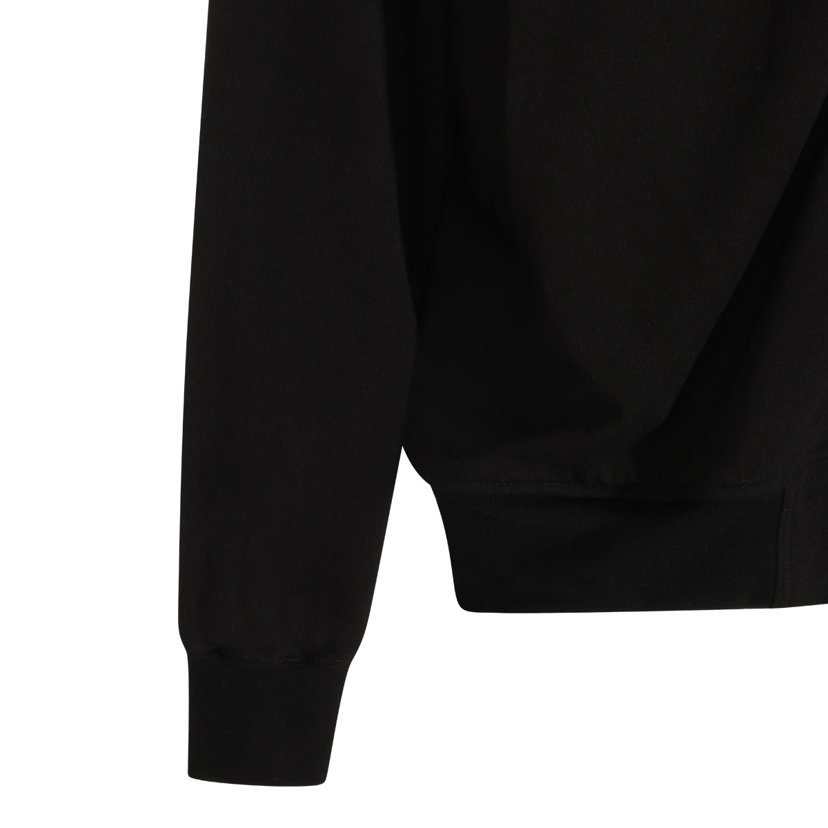 BLACK COTTON WINDBREAKER SWEATSHIRT