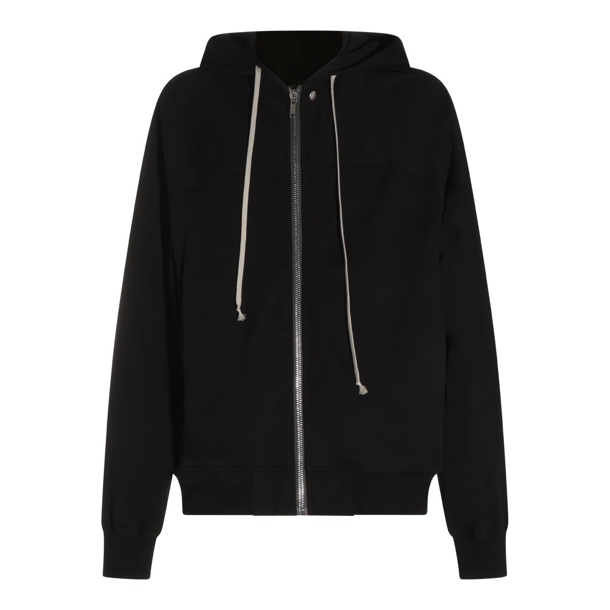 BLACK COTTON WINDBREAKER SWEATSHIRT
