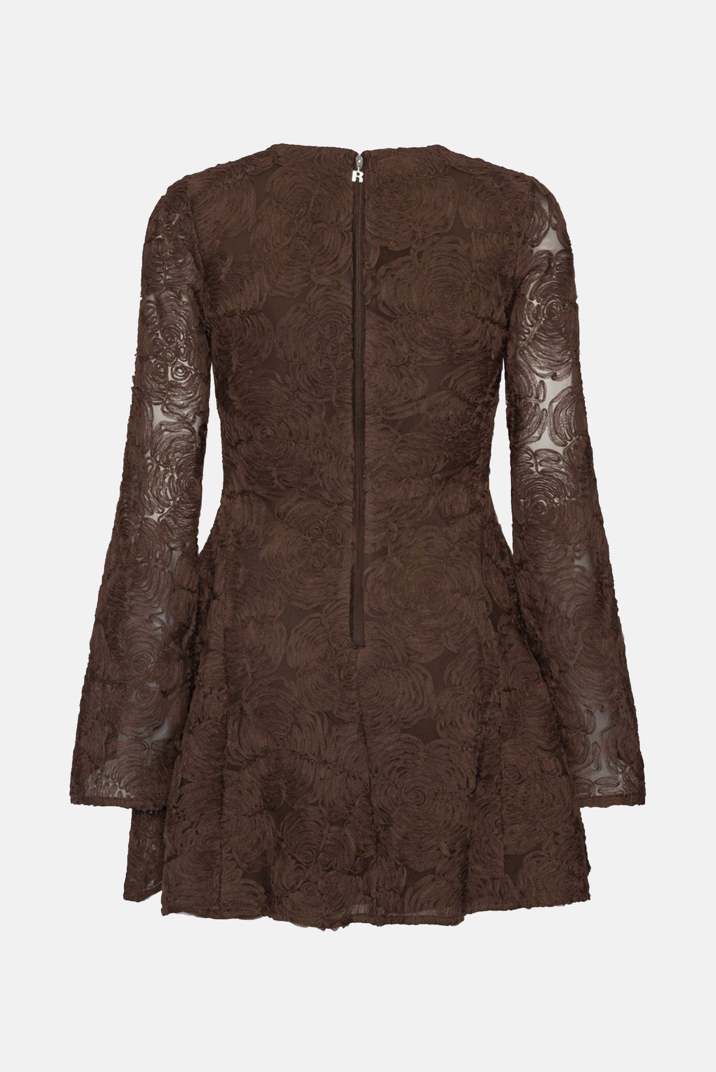 FLOWER MESH LS MINI DRESS