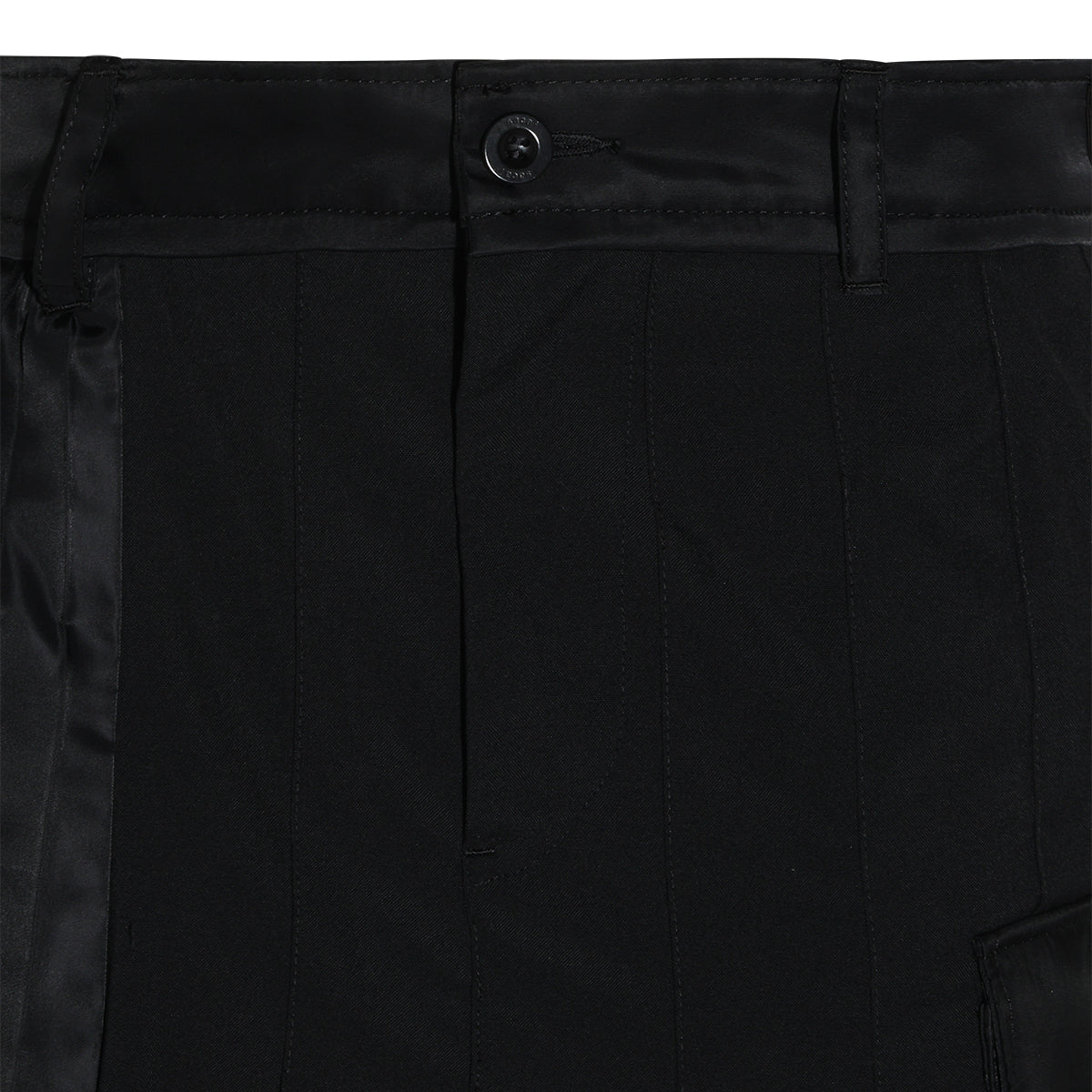 BLACK WOOL BLEND TWILL LONG SKIRT