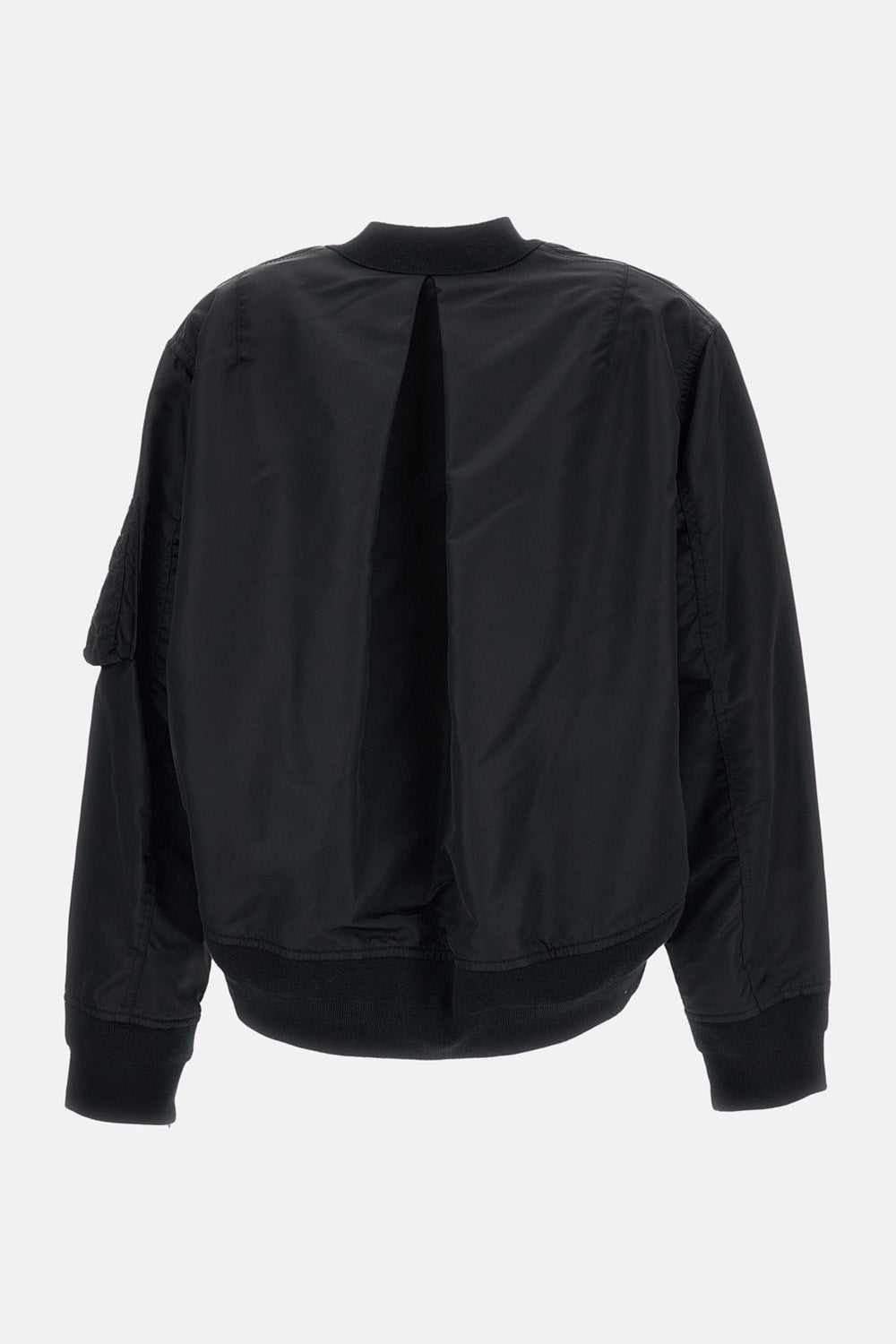 NYLON TWILL X COTTON KNIT CARDIGAN