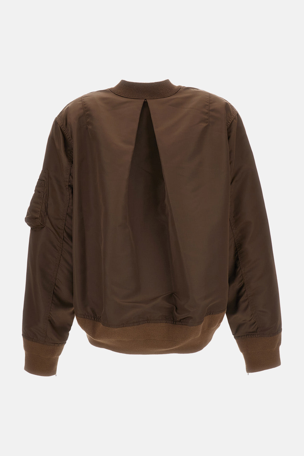 NYLON TWILL X COTTON KNIT CARDIGAN