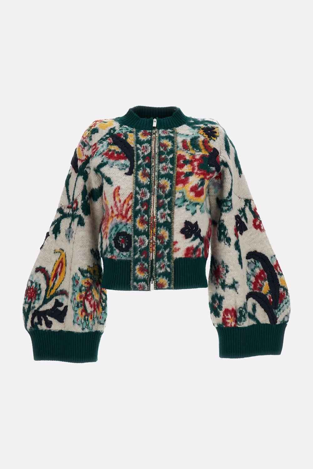 FLORAL JACQUARD KNIT BLOUSON