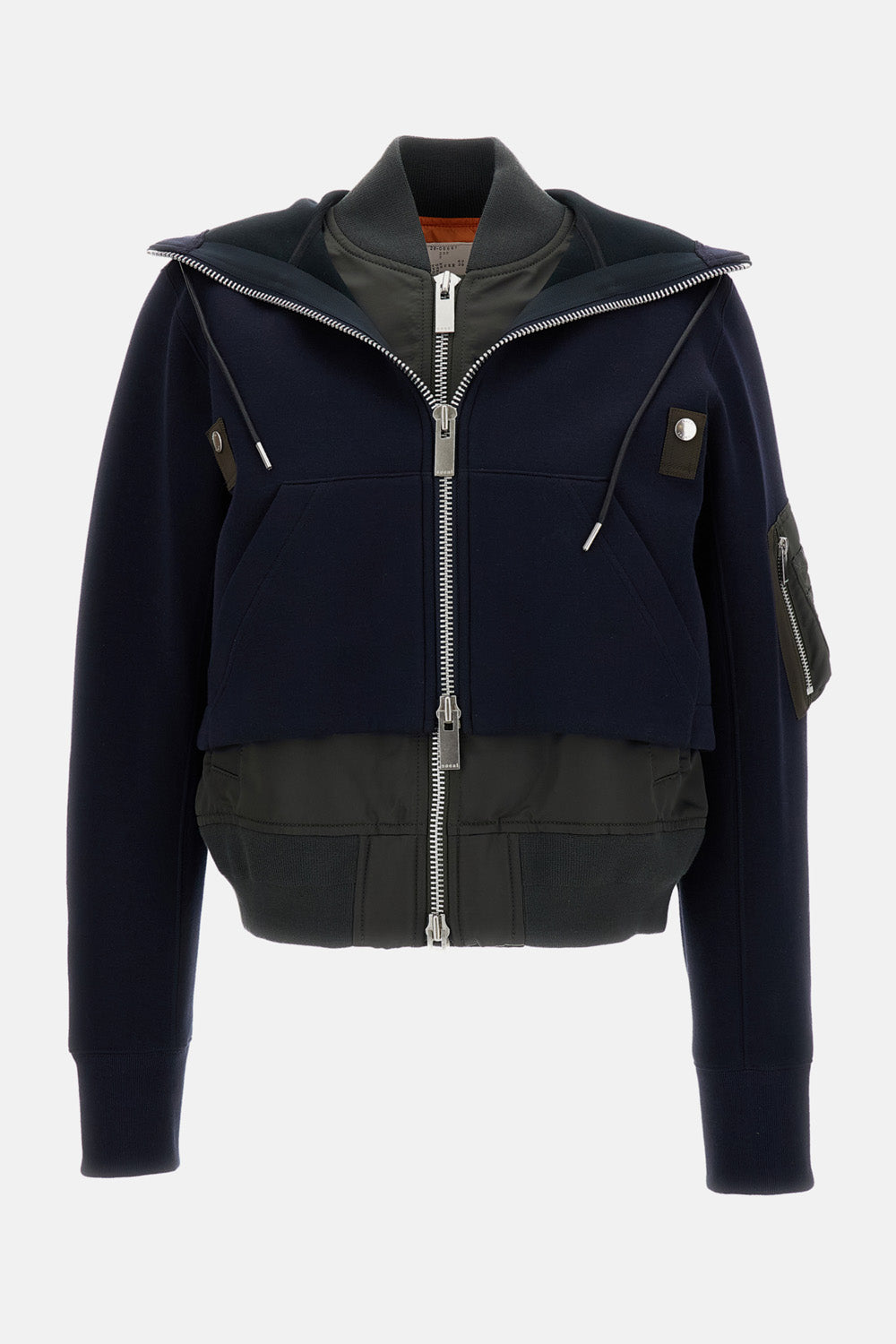 BOMBER-STYLE HOODED SWEATSHIRT