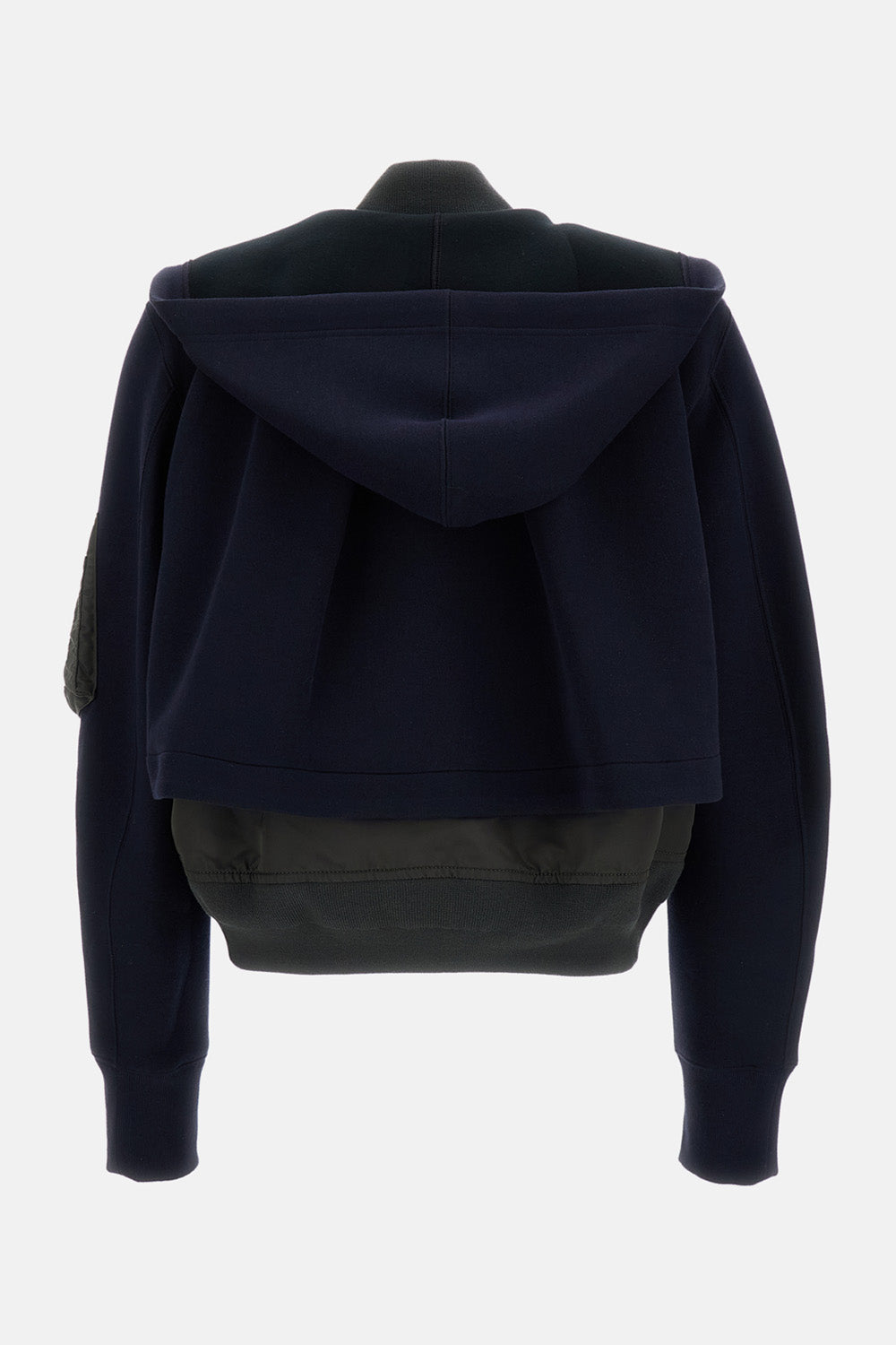 BOMBER-STYLE HOODED SWEATSHIRT