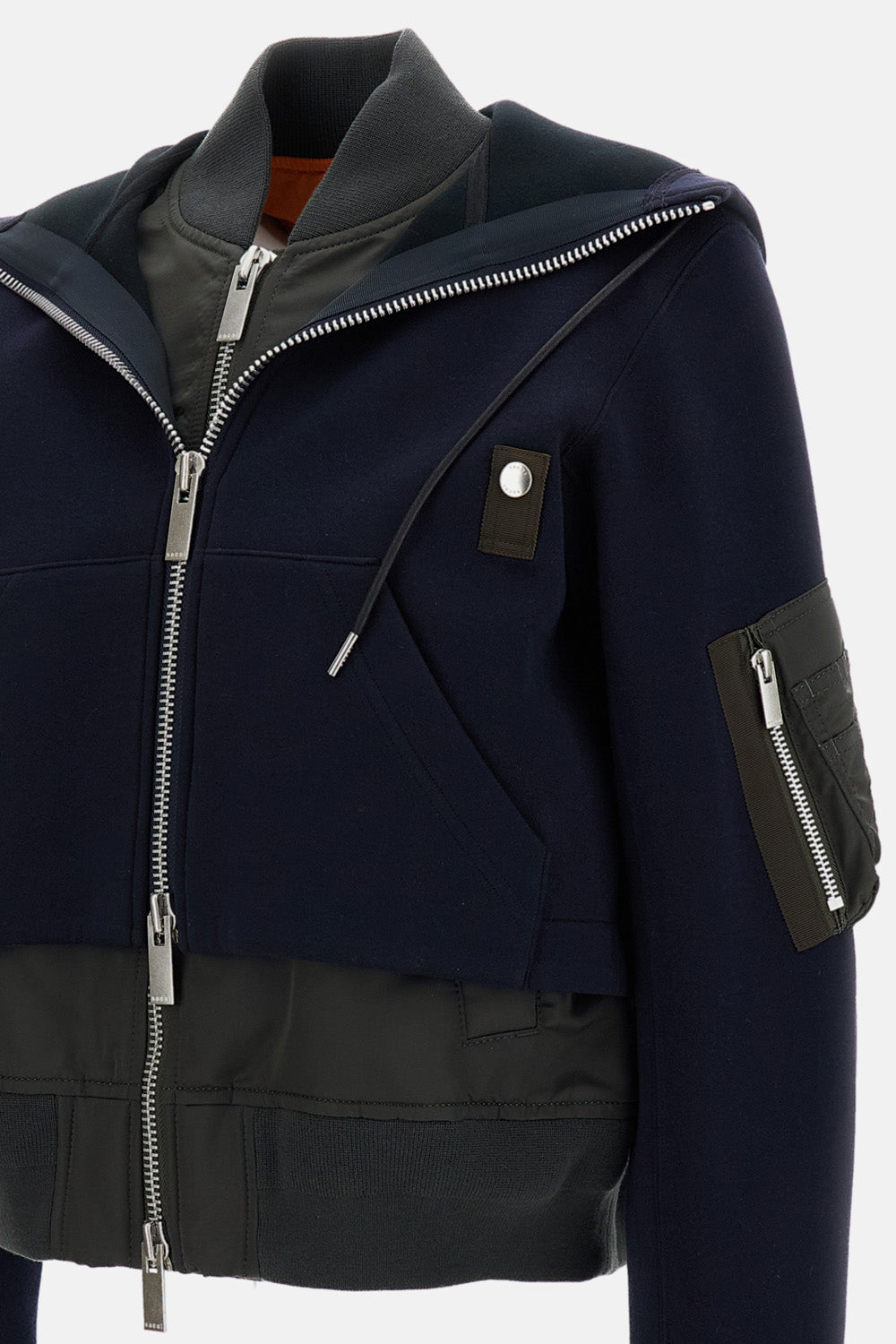 BOMBER-STYLE HOODED SWEATSHIRT