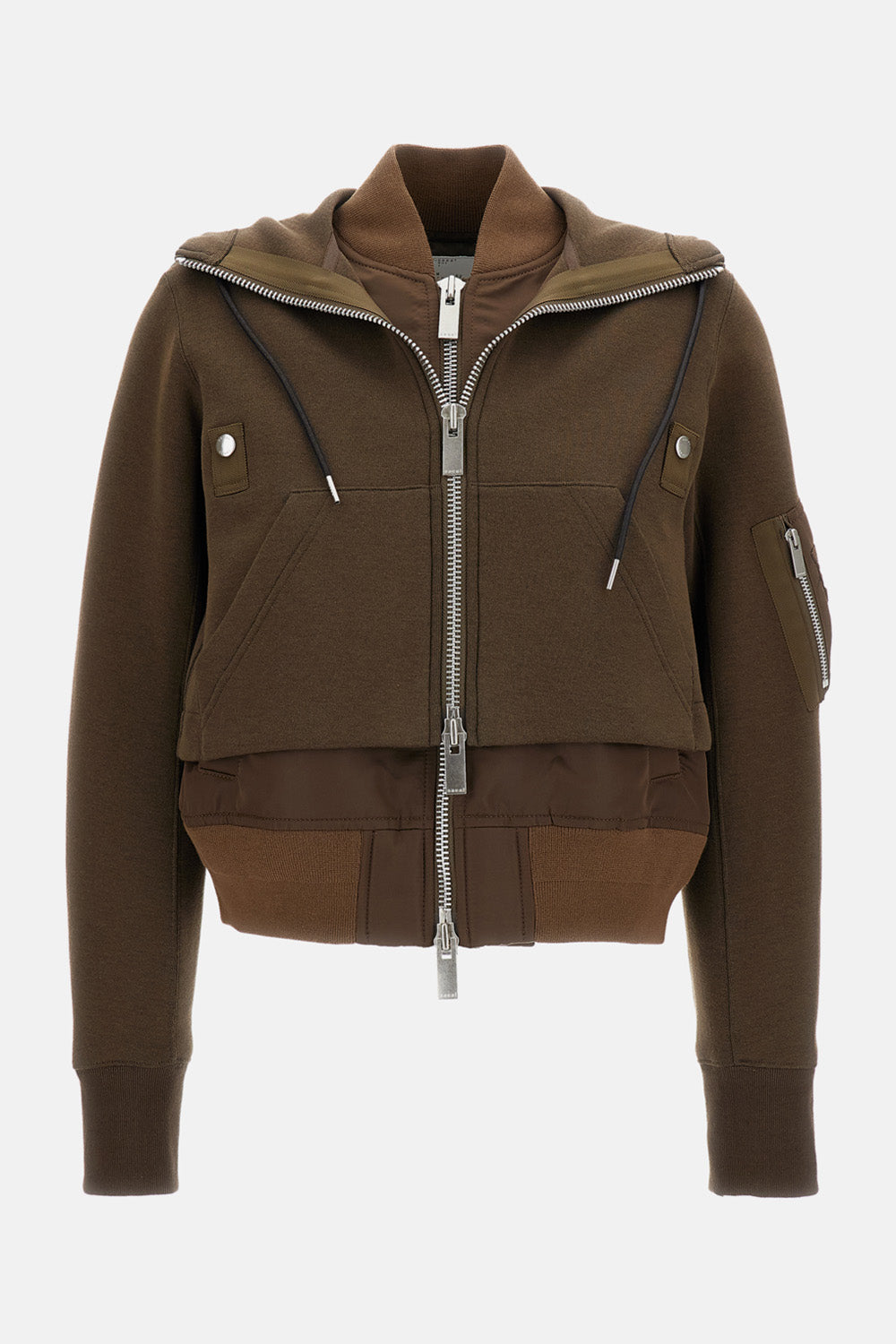 BOMBER-STYLE HOODED SWEATSHIRT