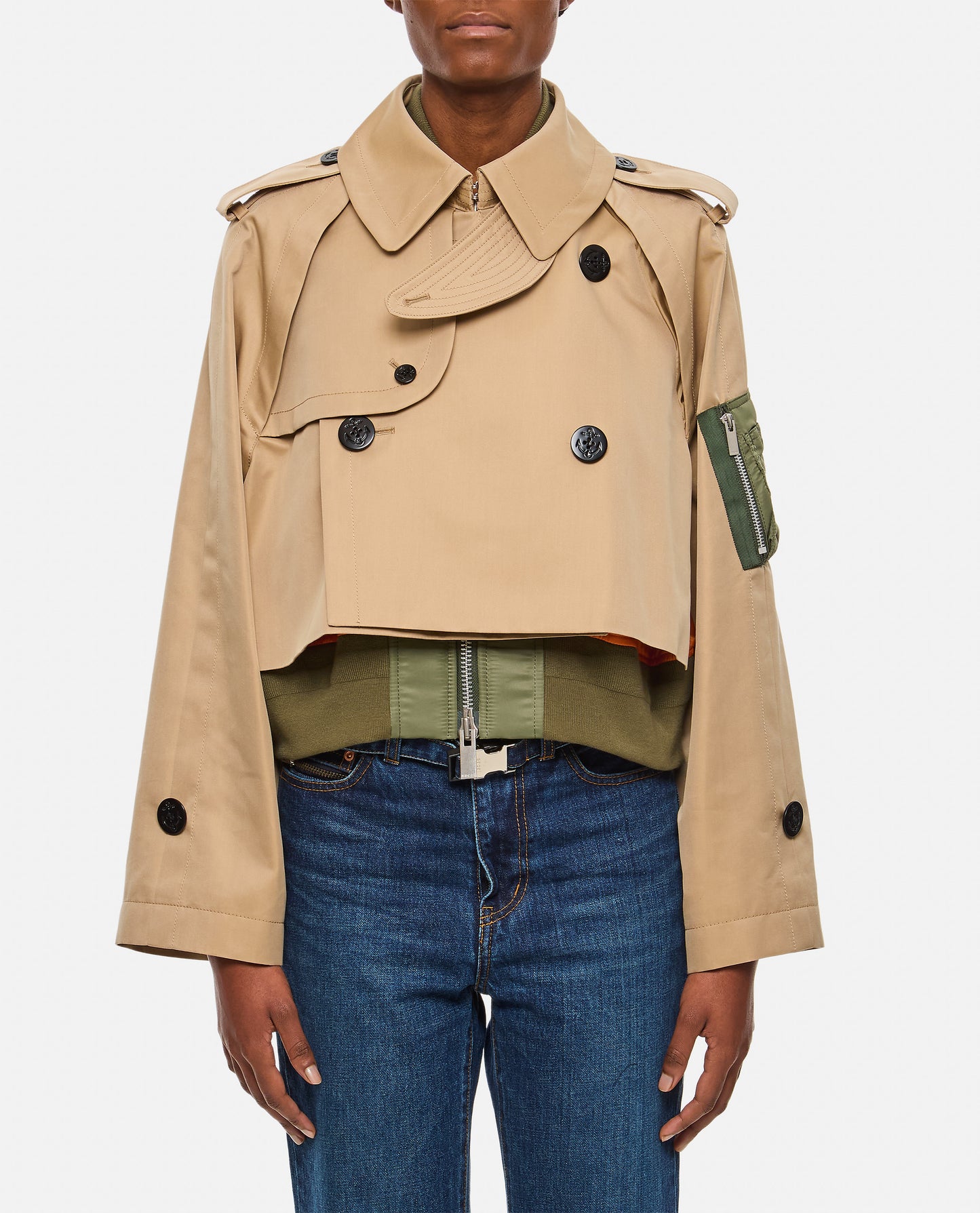 COTTON GABARDINE X NYLON TWILL BLOUSON