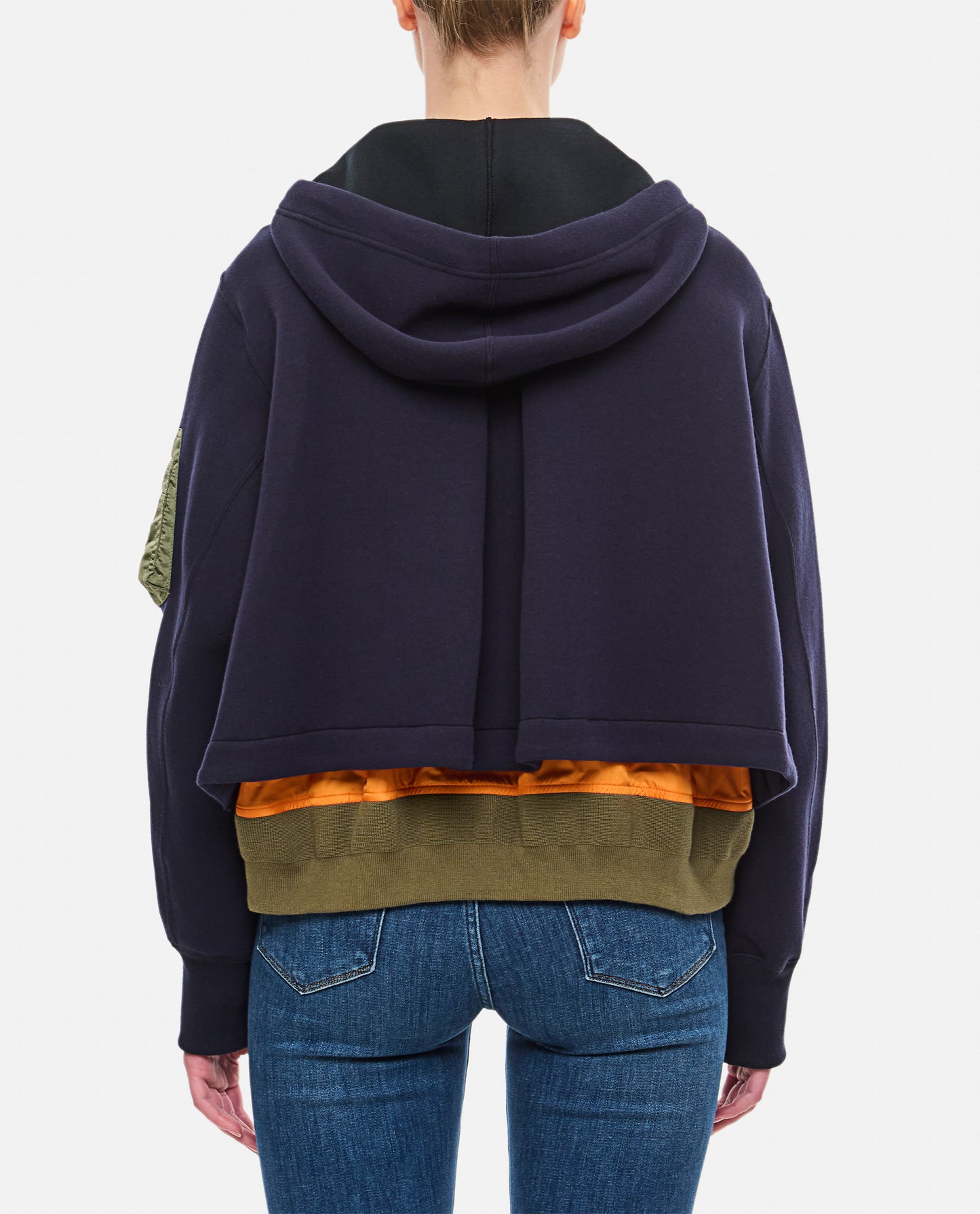 SPONGE SWEAT X NYLON TWILL HOODIE