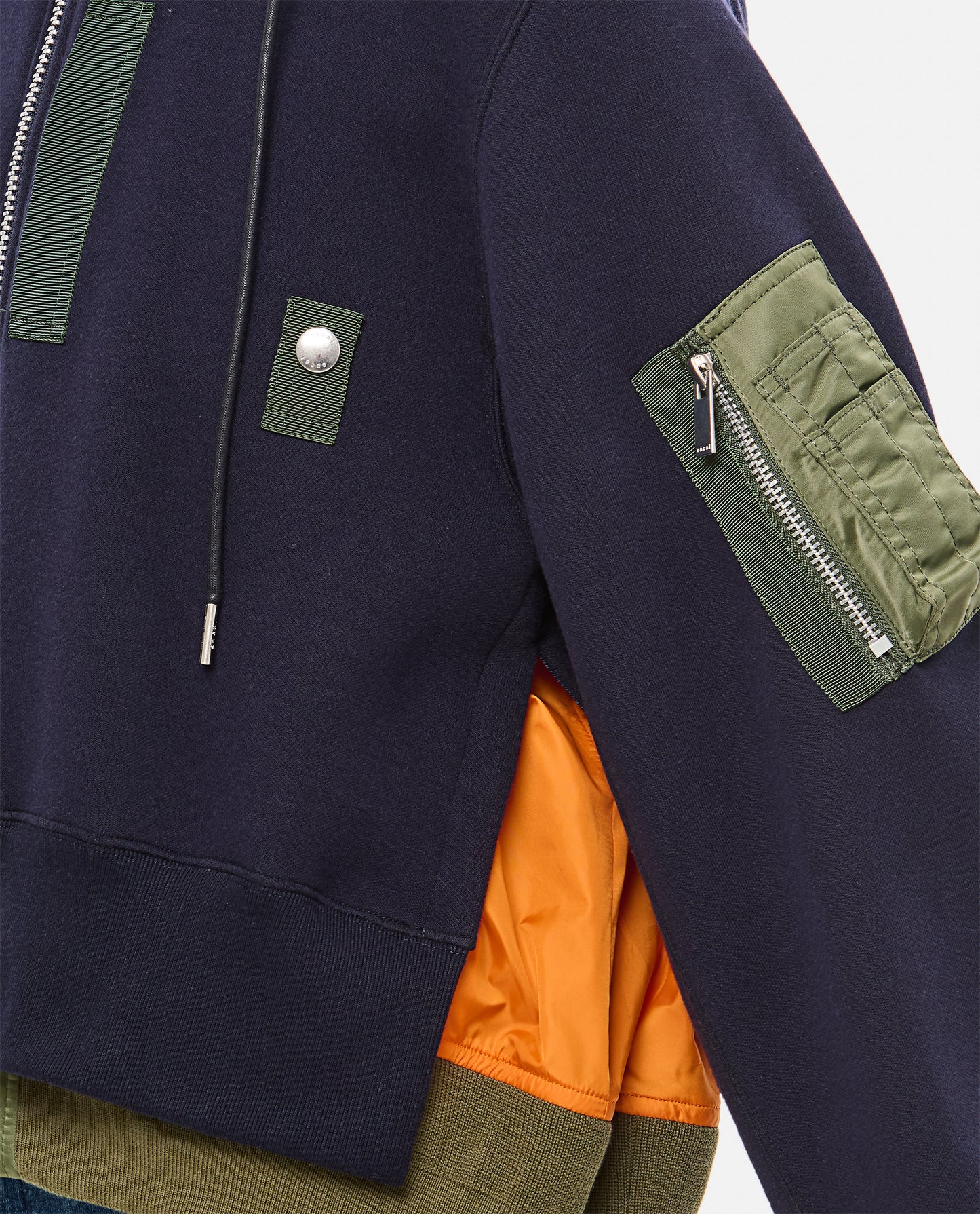 SPONGE SWEAT X NYLON TWILL HOODIE