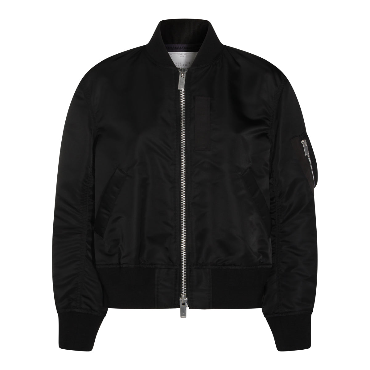 BLACK NYLON CASUAL JACKET