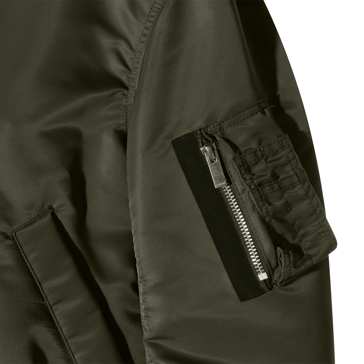 GREEN NYLON CASUAL JACKET
