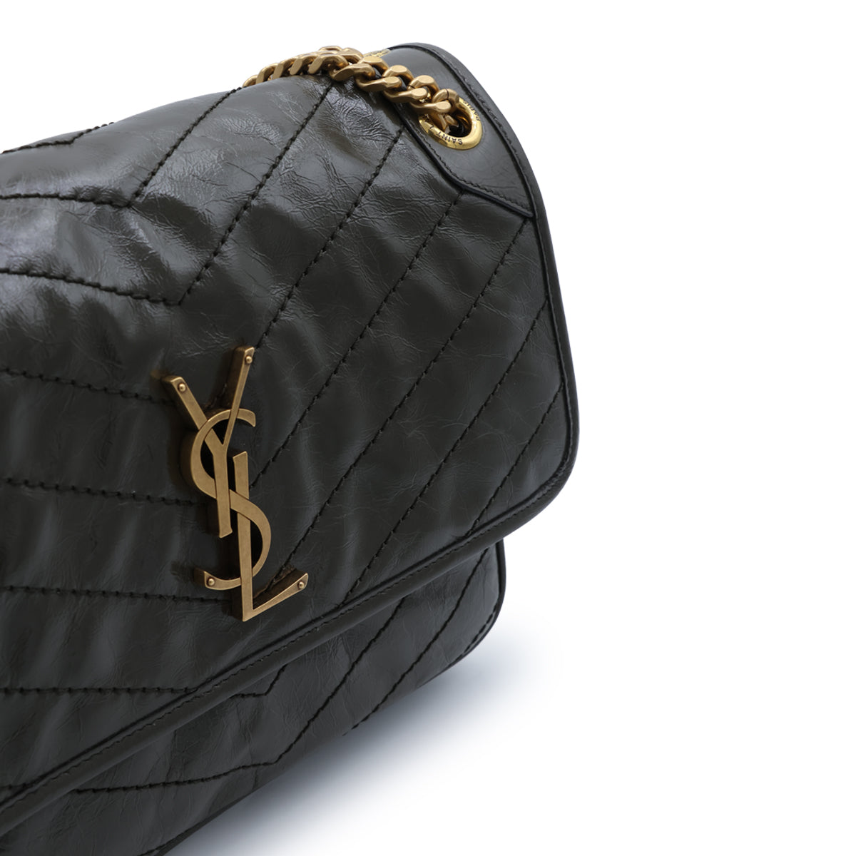 DARK GREEN LEATHER NIKI SHOULDER BAG