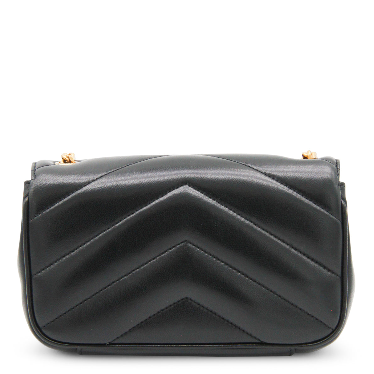 BLACK LEATHER MINI LOULOU BAG