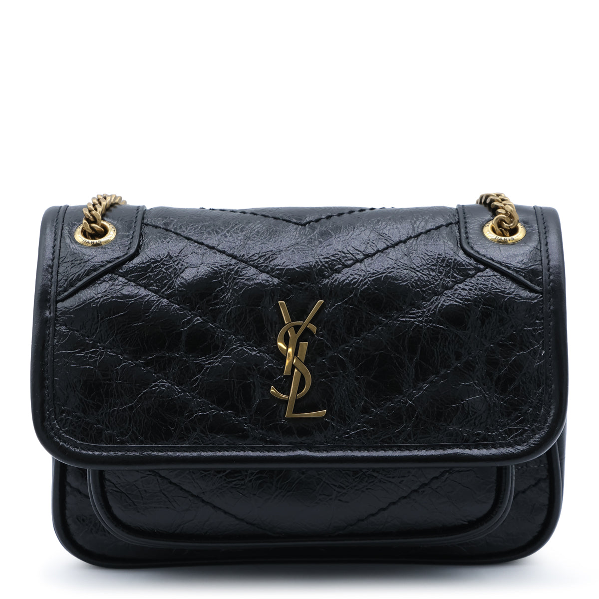 BLACK LEATHER NIKI MINI SHOULDER BAG