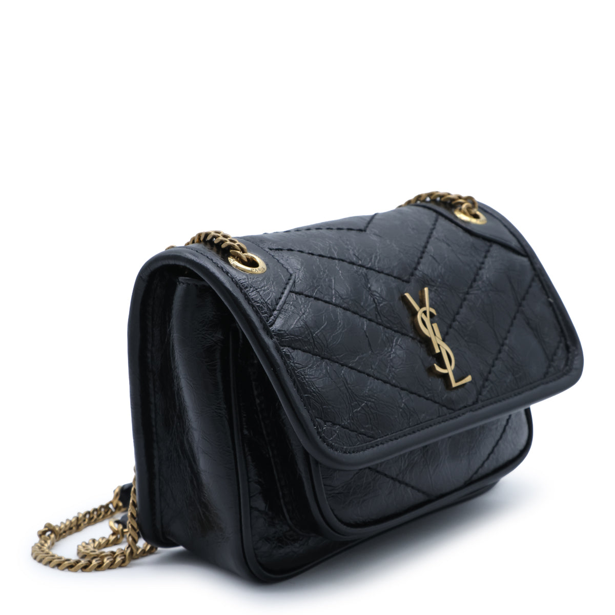 BLACK LEATHER NIKI MINI SHOULDER BAG