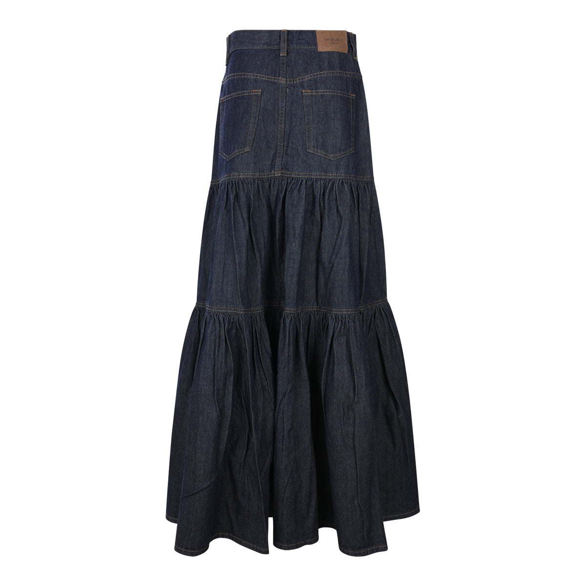 DARK BLUE COTTON MAXI SKIRT