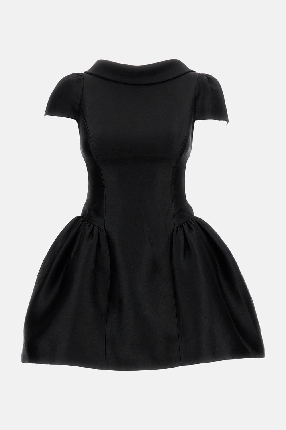 TAFFETA COLLARED MINI DRESS
