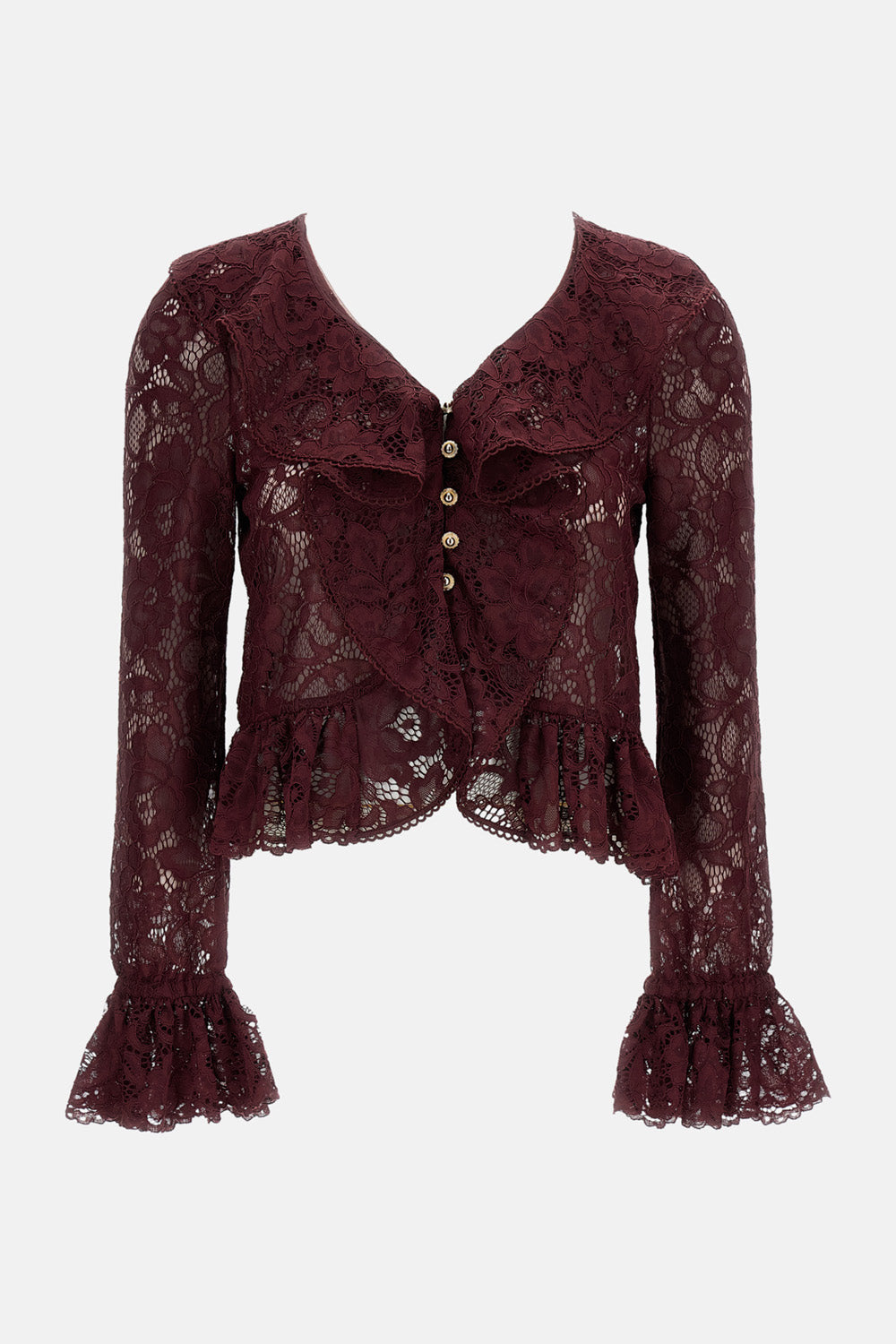 LACE RUFFLE TOP