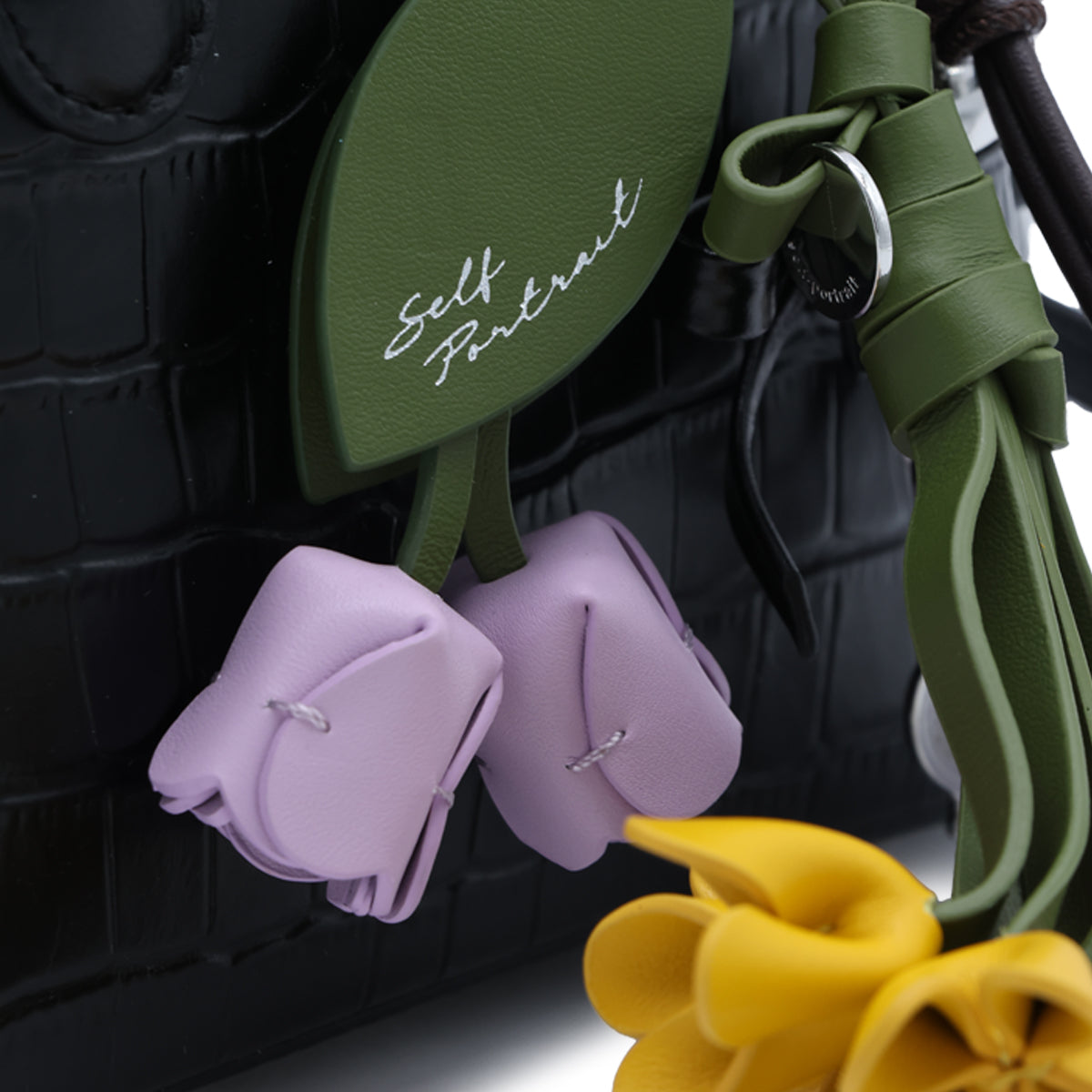 BLACK LEATHER TOP HANDLE BAG