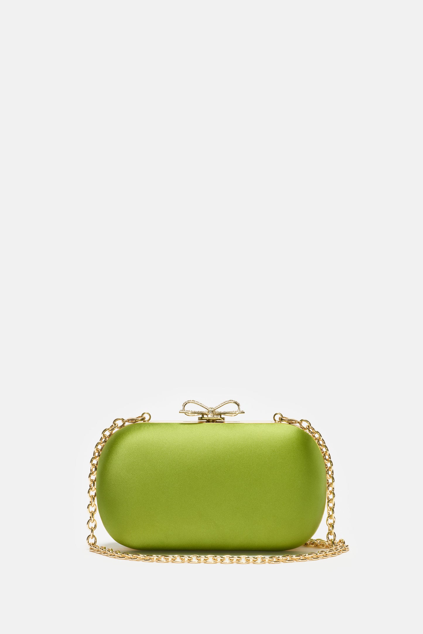 GREEN SATIN CLUTCH BAG