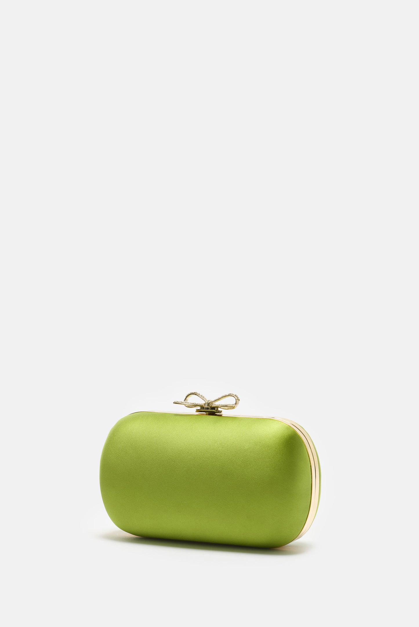 GREEN SATIN CLUTCH BAG
