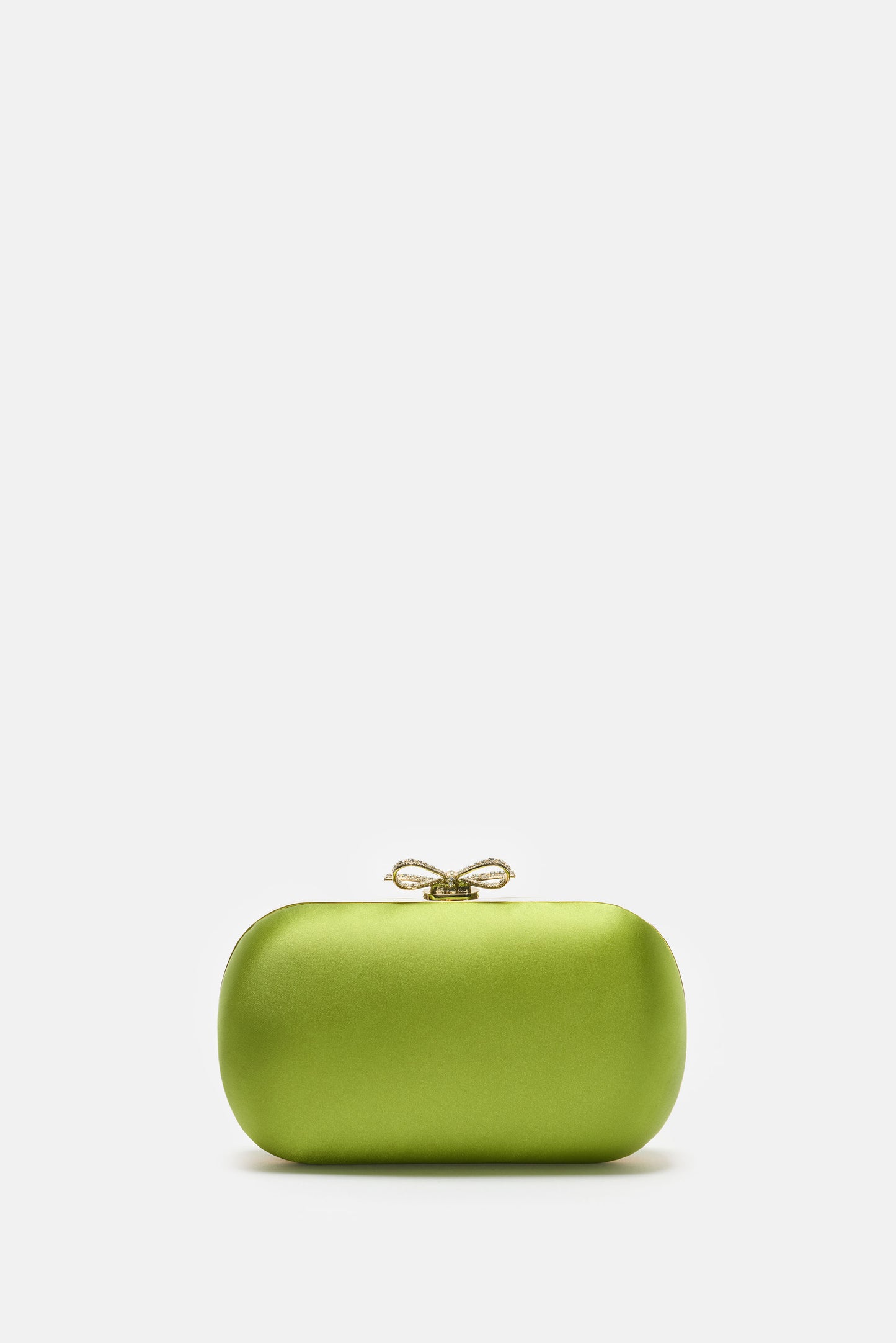 GREEN SATIN CLUTCH BAG