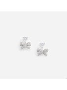 CRYSTAL HEART BOW DROP EARRINGS