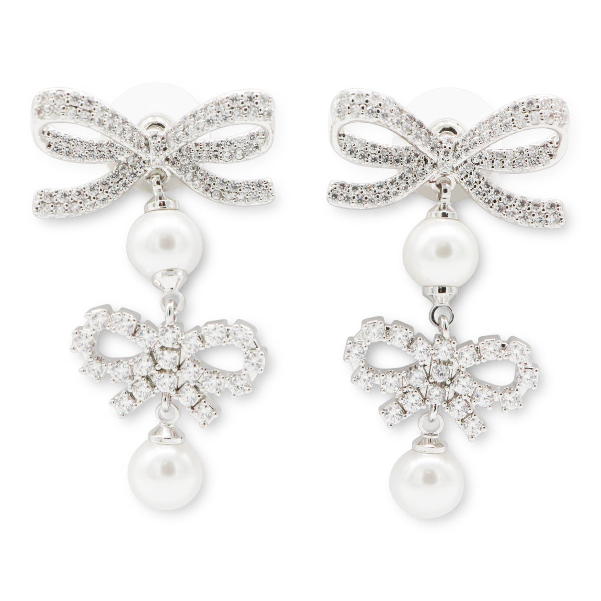SILVER AND PEARL EARRINGS