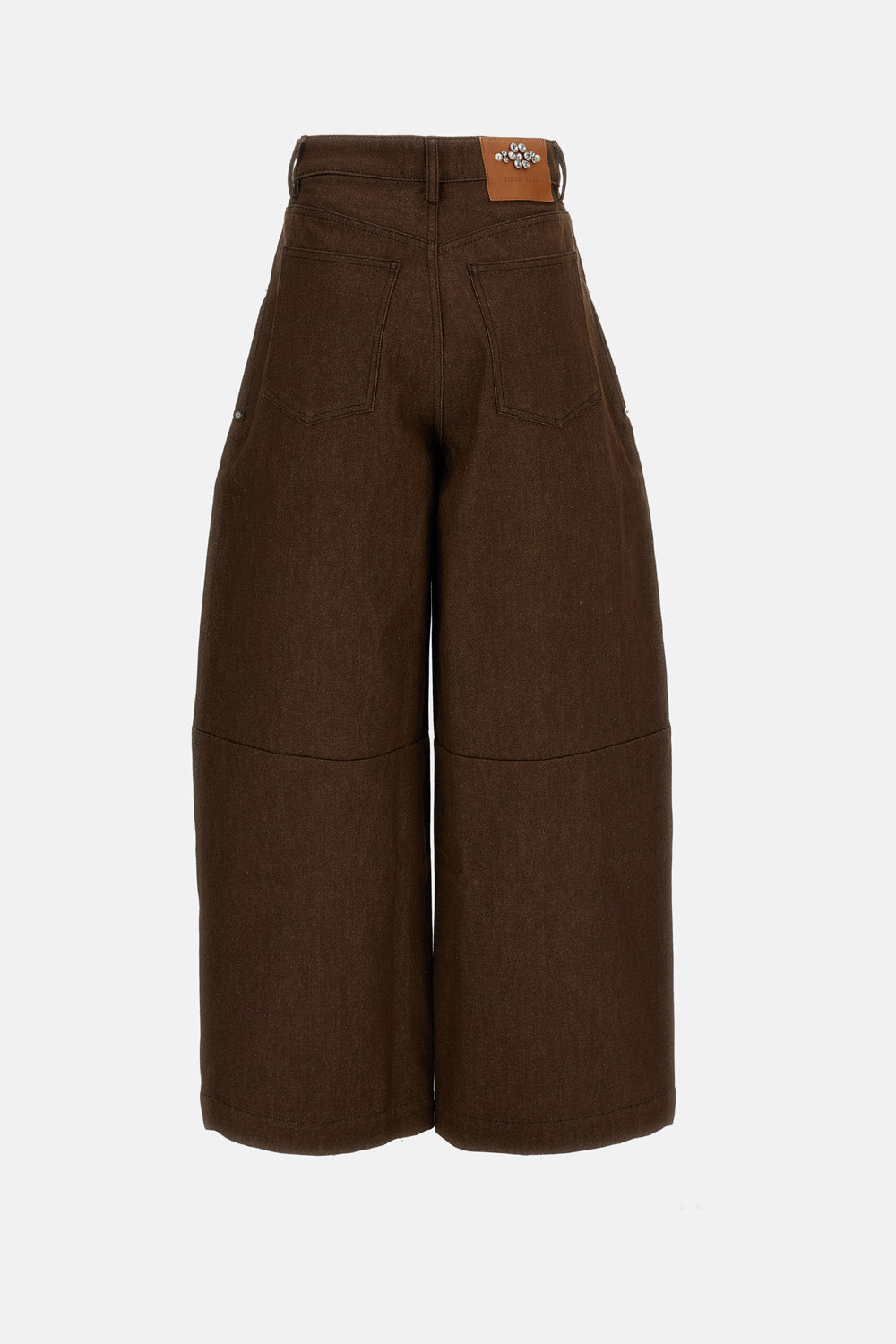 WIDE LEG UTILITY CURVE JEANS W/ EMB