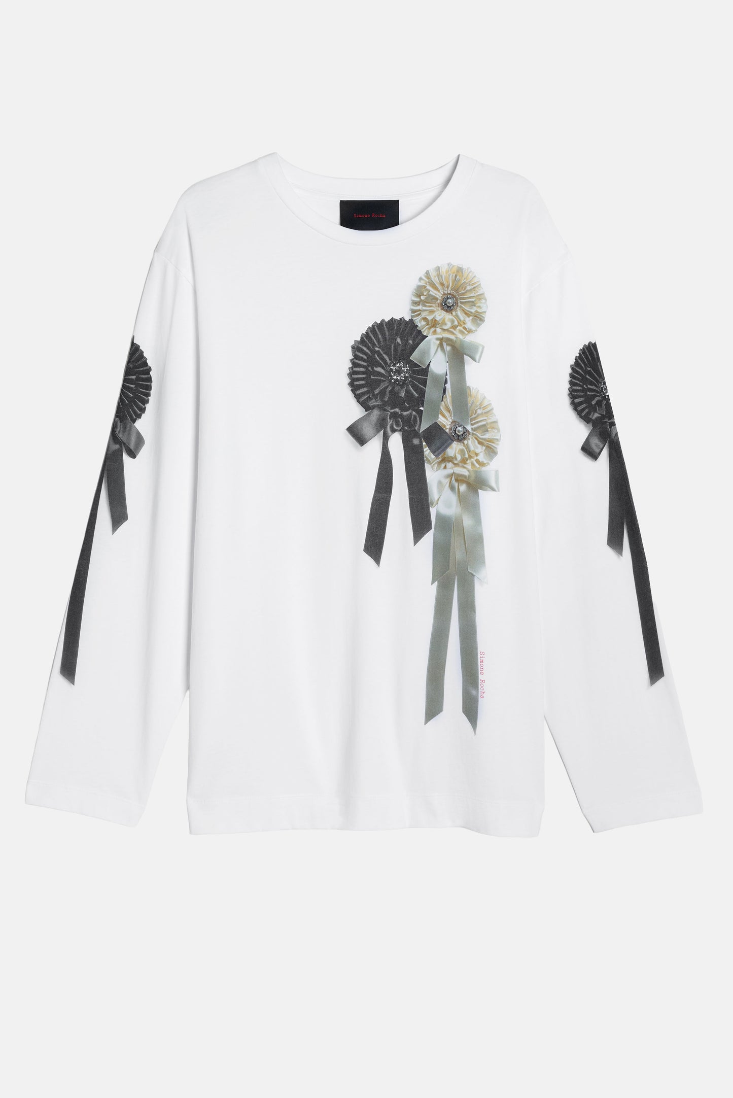 RIBBON ROSETTE PRINT LONG SLEEVE T-SHIRT