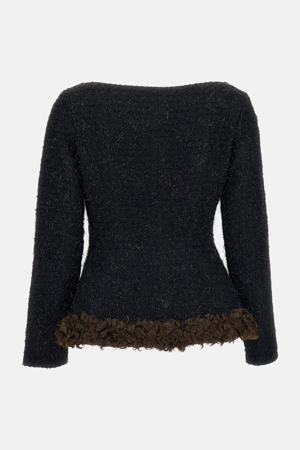 ROUND SCULPT FAUX FUR DETAIL BUSTLE JACKET