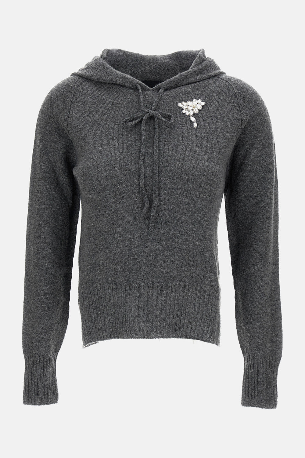 RELAXED CASHMERE HOODIE W/ EMB