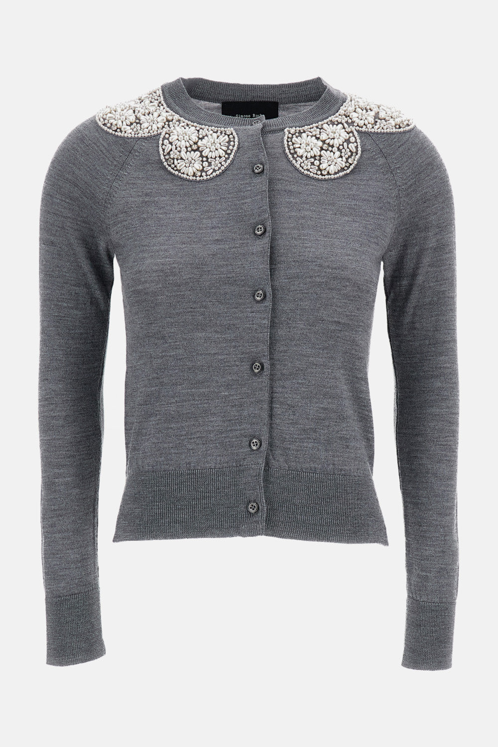 MERINO SILK EMBROIDERED CARDIGAN