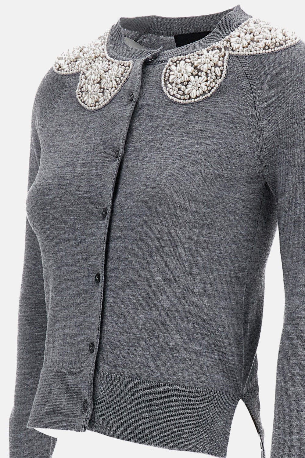 MERINO SILK EMBROIDERED CARDIGAN