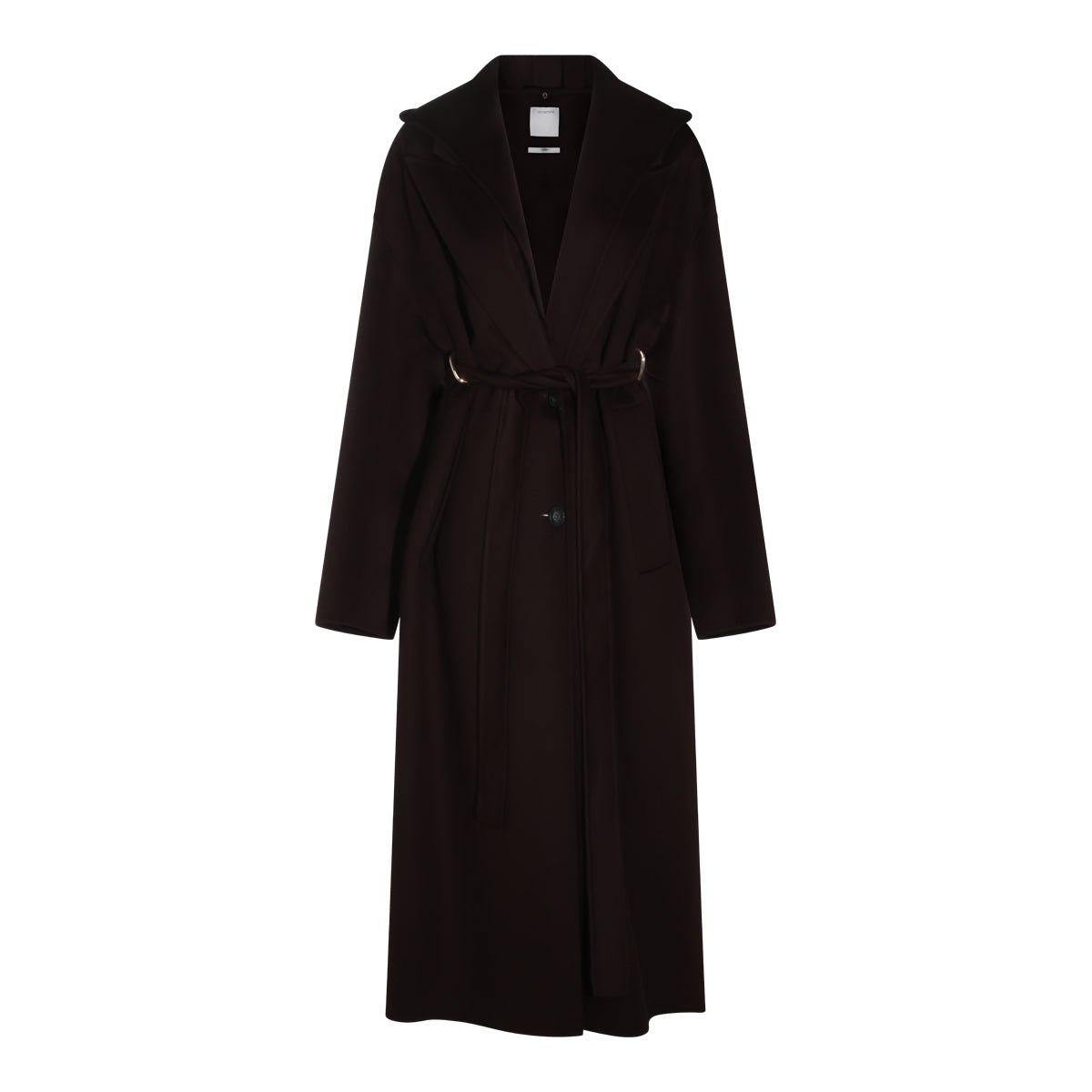 BROWN VIRGIN WOOL OLMO LONG COAT