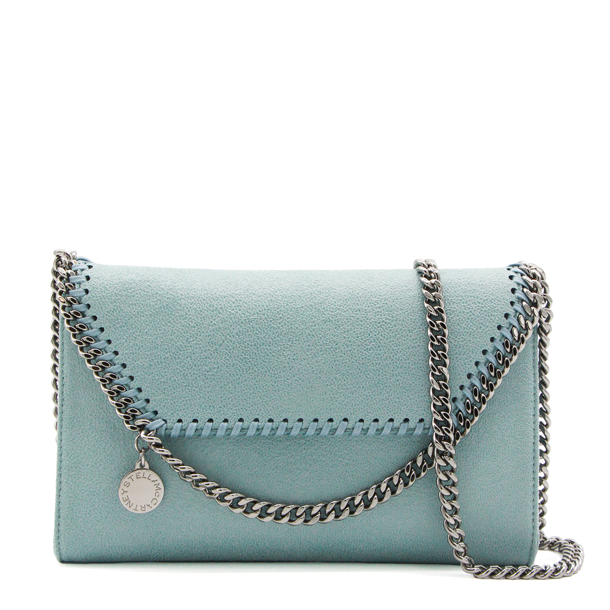 ICE BLUE FAUX LEATHER FALABELLA MINI CROSSBODY SHOULDER BAG