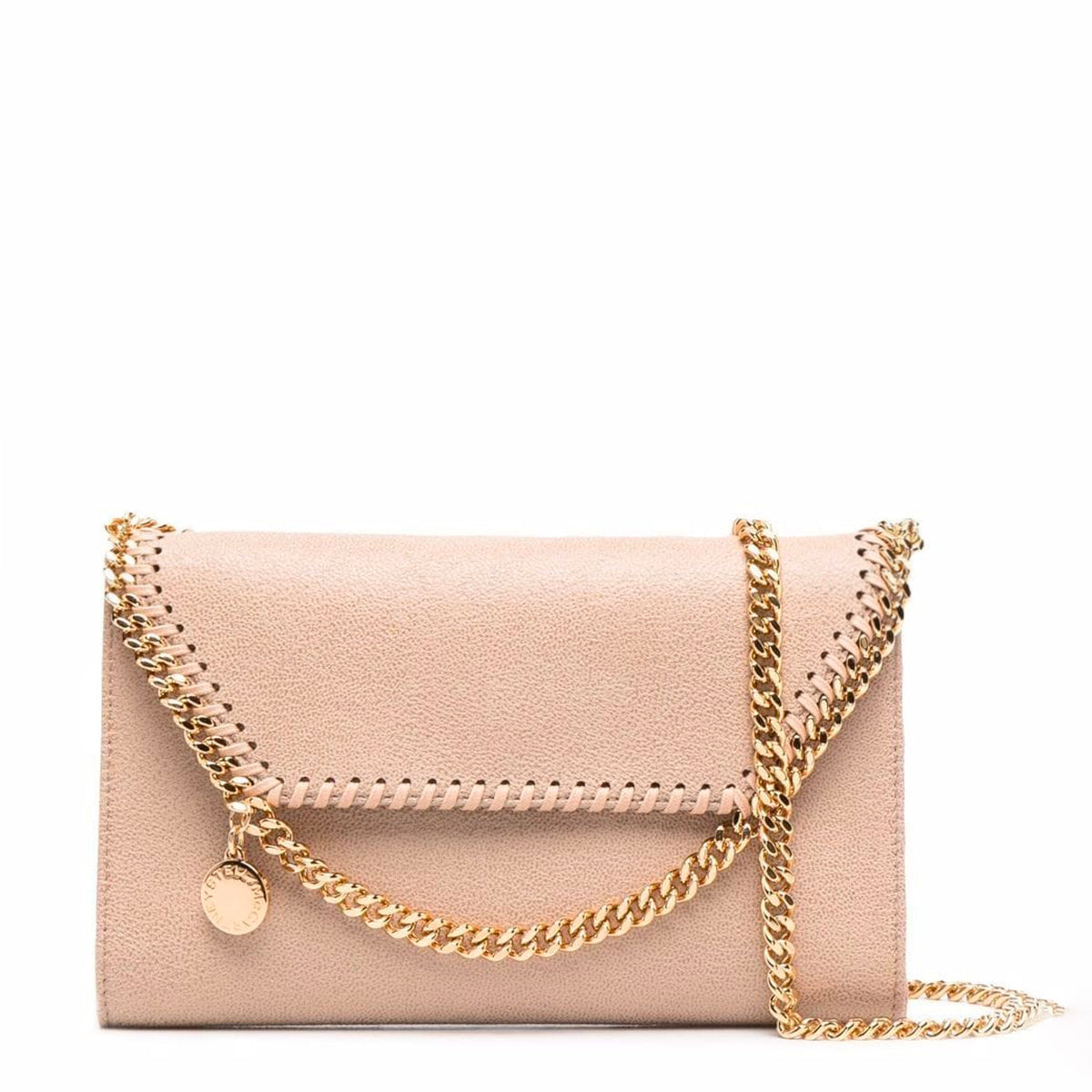 PINK FEAUX LEATHER FALABELLA MINI CROSSBODY SHOULDER BAG