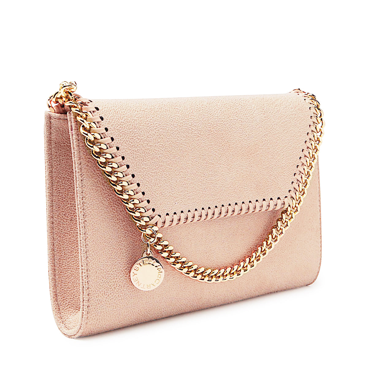 PINK FEAUX LEATHER FALABELLA MINI CROSSBODY SHOULDER BAG