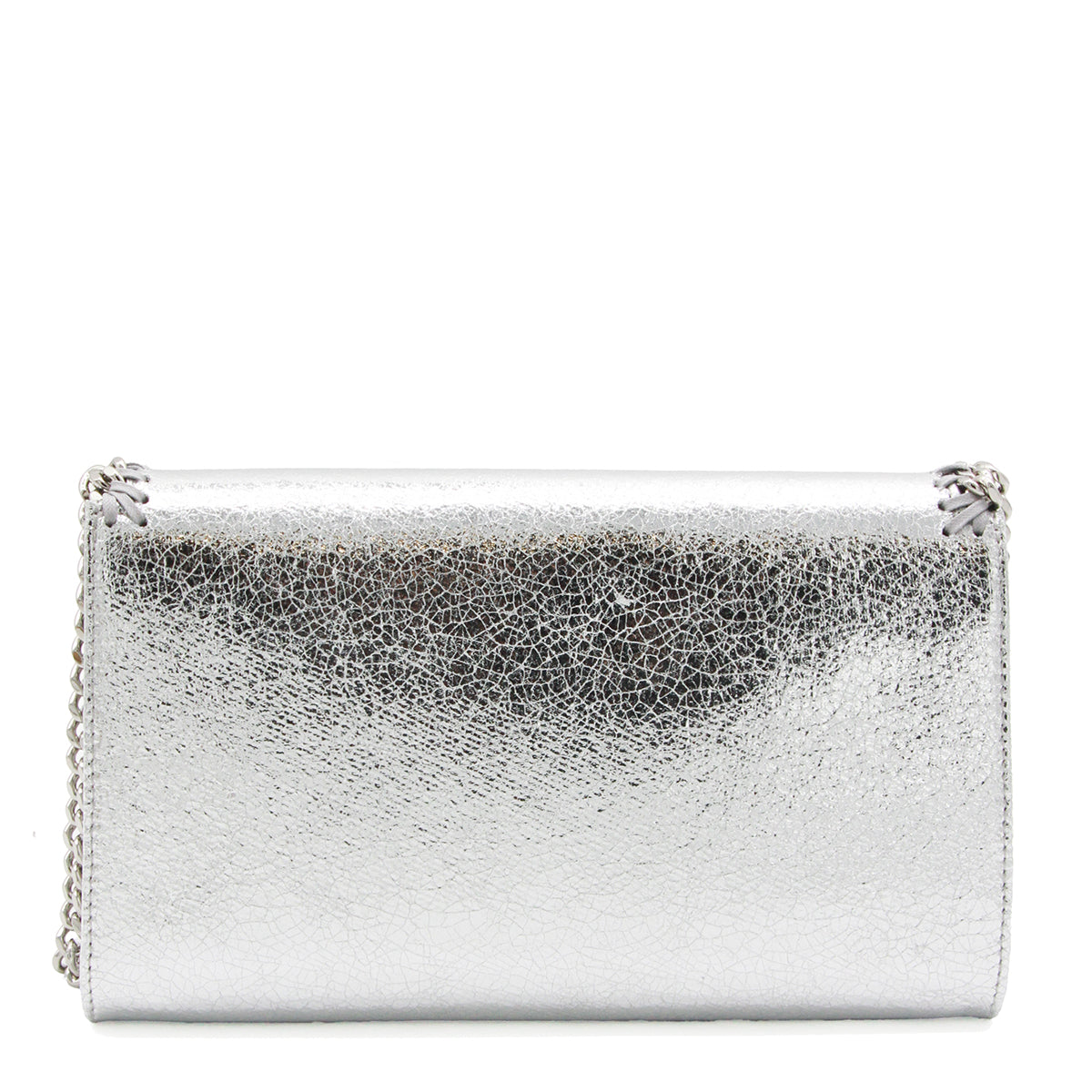 SILVER METAL FAUX LEATHER FALABELLA MINI CROSSBODY SHOULDER BAG