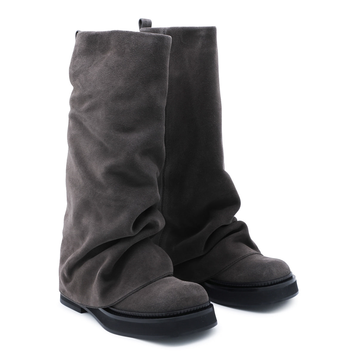 DARK GREY SUEDE ROBIN COMBAT BOOTS