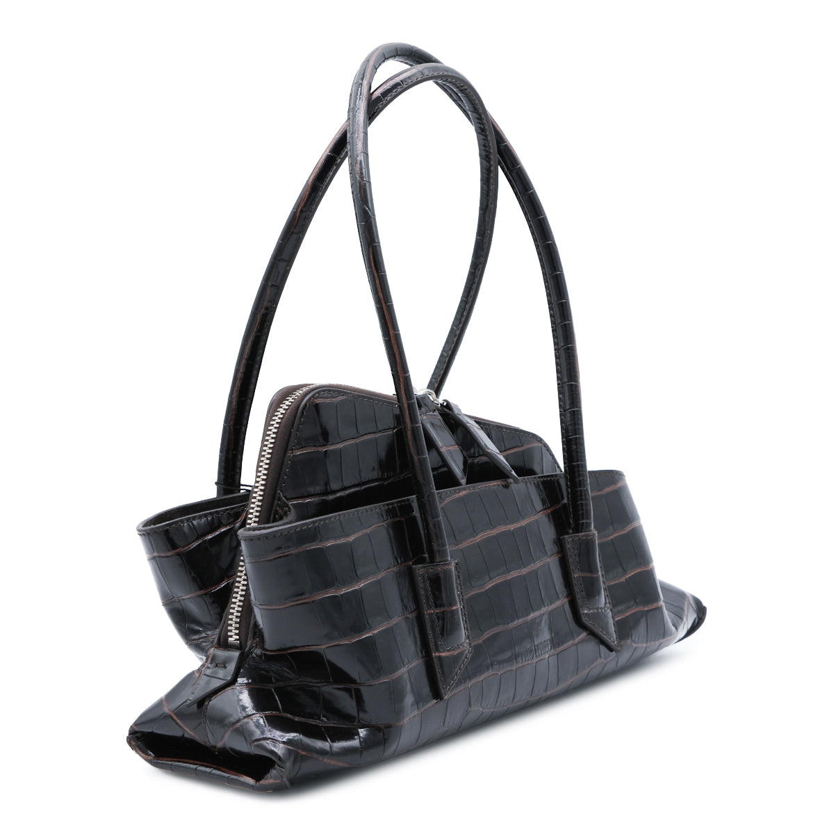 COFFEE LEATHER PASSEGGIATA SMALL TOP HANDLE BAG