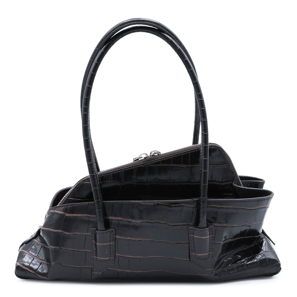 COFFEE LEATHER PASSEGGIATA SMALL TOP HANDLE BAG