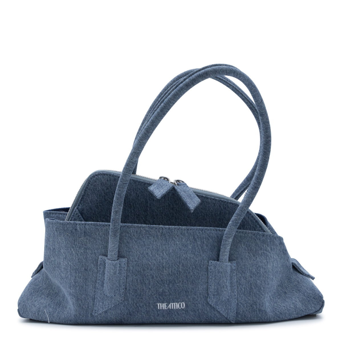 BLUE DENIM PASSEGGIATA SMALL TOP HANDLE BAG