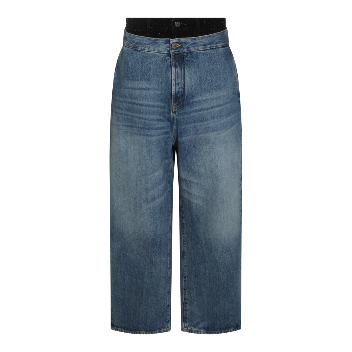 BLUE AND BLACK COTTON JEANS