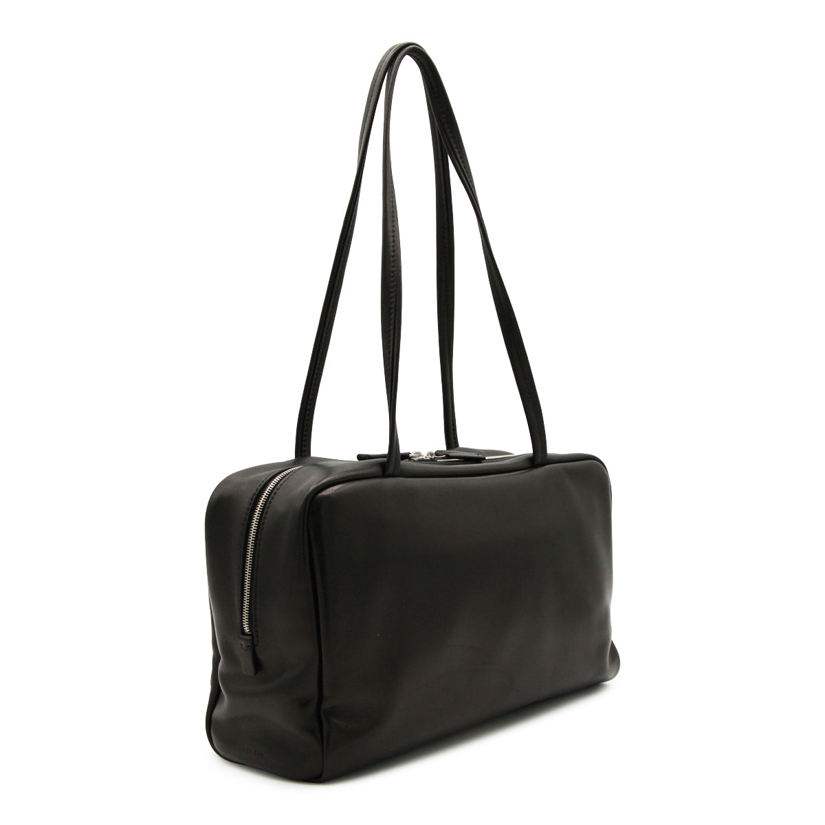 BLACK LEATHER ASTRA BOWLING TOTES